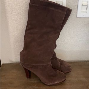 Matisse brown suede heeled boots size 8